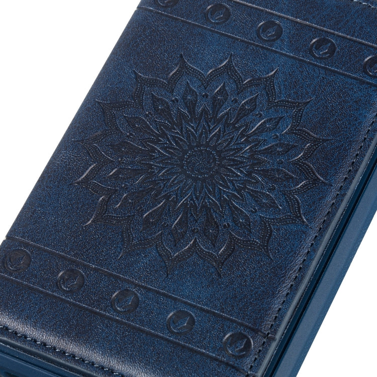For iPhone 11 Sunflower Embossing Pattern PU + TPU Case with Holder & Card Slots & Photo Frame & Lanyard