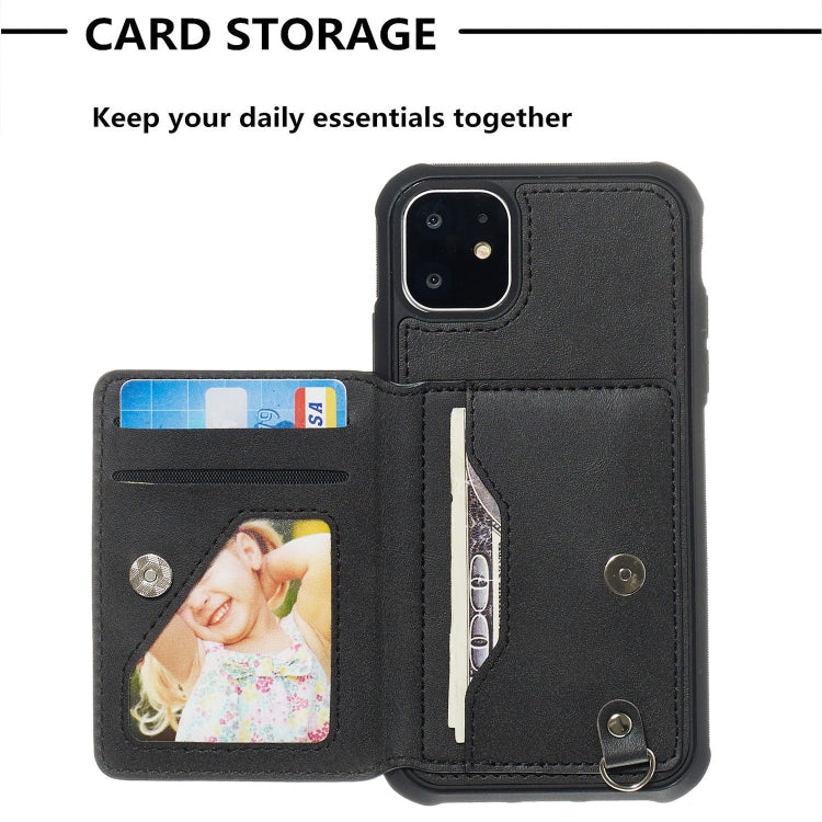 For iPhone 11 Sunflower Embossing Pattern PU + TPU Case with Holder & Card Slots & Photo Frame & Lanyard