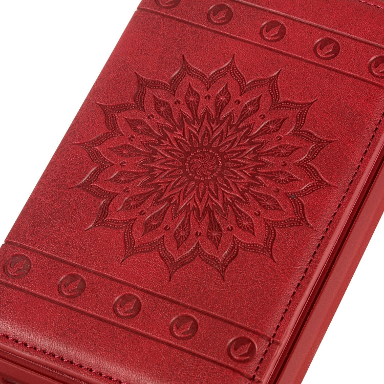 For iPhone 11 Pro Sunflower Embossing Pattern PU + TPU Case with Holder & Card Slots & Photo Frame & Lanyard