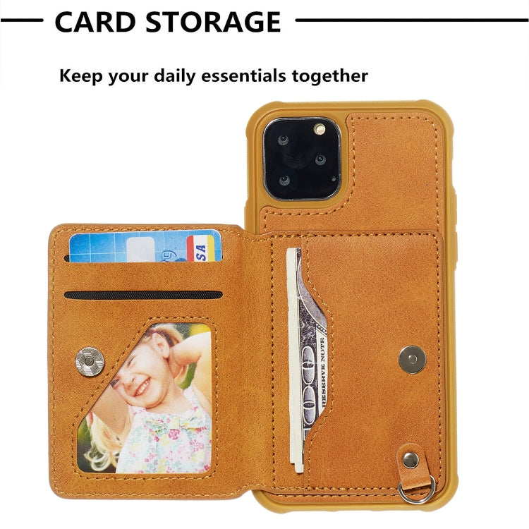 For iPhone 11 Pro Sunflower Embossing Pattern PU + TPU Case with Holder & Card Slots & Photo Frame & Lanyard