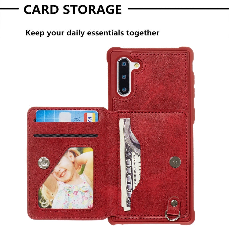 For Galaxy Note10 Sunflower Embossing Pattern PU + TPU Case with Holder & Card Slots & Photo Frame & Lanyard