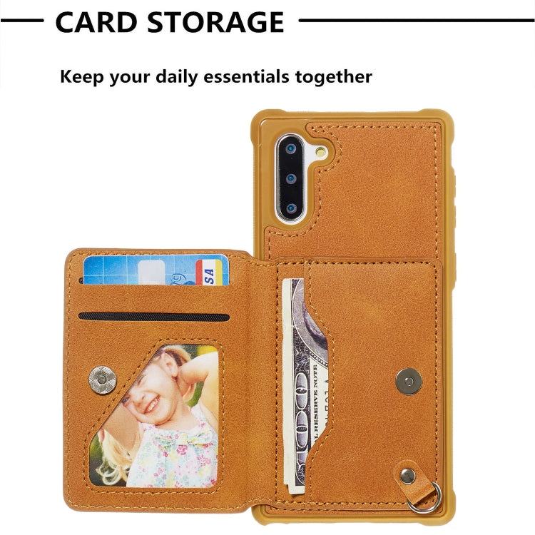 For Galaxy Note10 Sunflower Embossing Pattern PU + TPU Case with Holder & Card Slots & Photo Frame & Lanyard