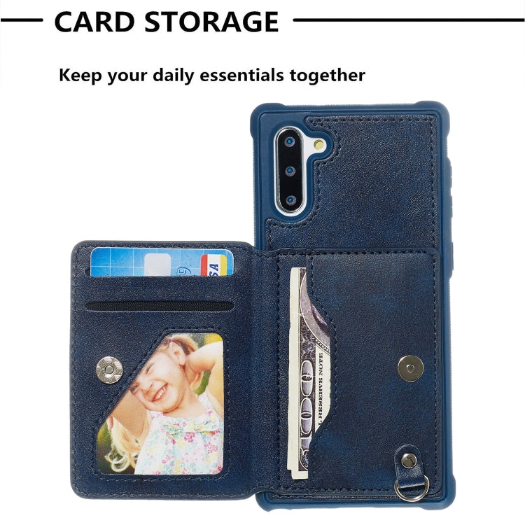 For Galaxy Note10 Sunflower Embossing Pattern PU + TPU Case with Holder & Card Slots & Photo Frame & Lanyard