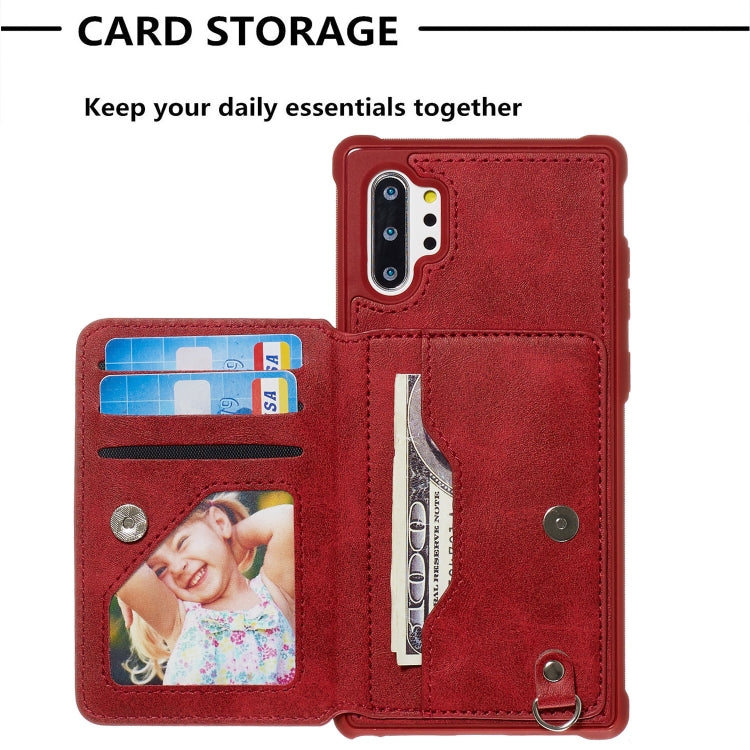 For Galaxy Note10+ Sunflower Embossing Pattern PU + TPU Case with Holder & Card Slots & Photo Frame & Lanyard