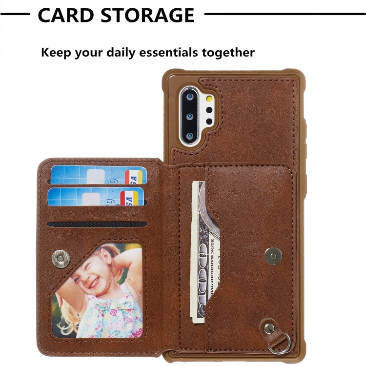 For Galaxy Note10+ Sunflower Embossing Pattern PU + TPU Case with Holder & Card Slots & Photo Frame & Lanyard
