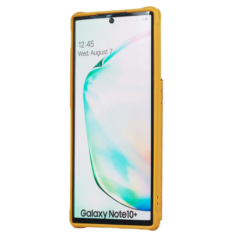 For Galaxy Note10+ Sunflower Embossing Pattern PU + TPU Case with Holder & Card Slots & Photo Frame & Lanyard