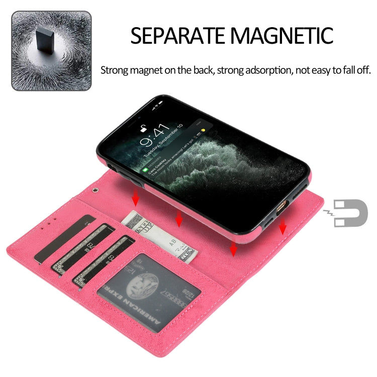 For iPhone 13 Retro 2 in 1 Detachable Magnetic Horizontal Flip TPU + PU Leather Case with Holder & Card Slots & Photo Frame & Wallet