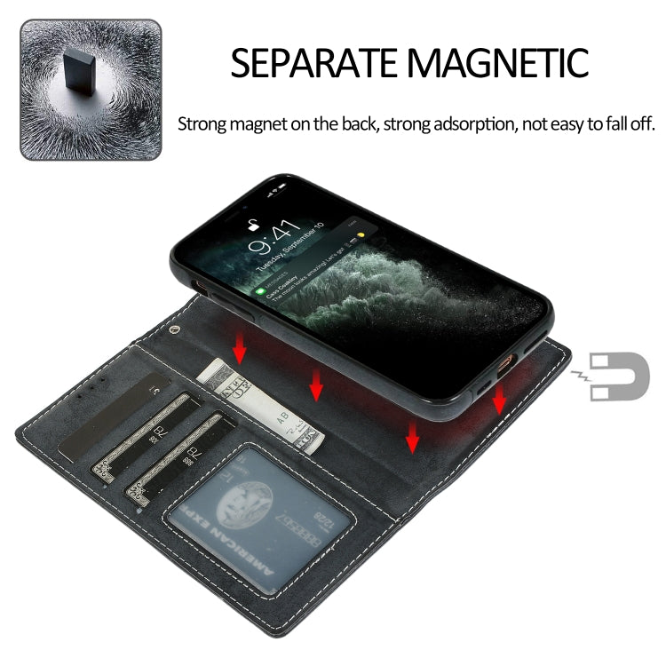 For iPhone 13 Retro 2 in 1 Detachable Magnetic Horizontal Flip TPU + PU Leather Case with Holder & Card Slots & Photo Frame & Wallet