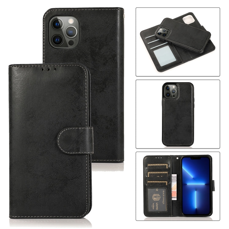 For iPhone 13 Pro Max Retro 2 in 1 Detachable Magnetic Horizontal Flip TPU + PU Leather Case with Holder & Card Slots & Photo Frame & Wallet