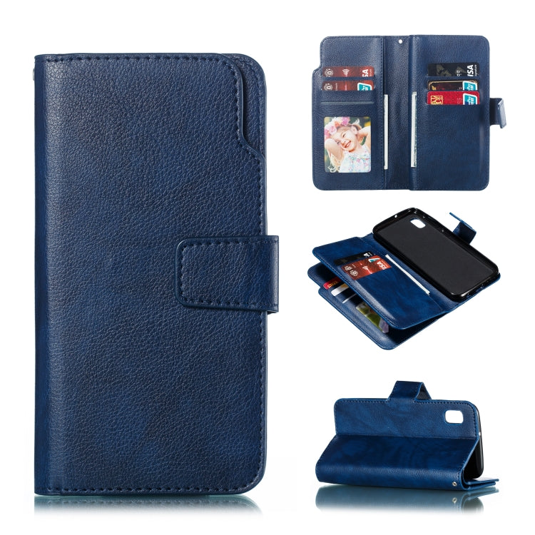 For Galaxy A10e Litchi Texture Horizontal Flip Leather Case, with Nine Card Slots & Wallet & Photo Frame