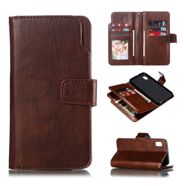 For Galaxy A10e Litchi Texture Horizontal Flip Leather Case, with Nine Card Slots & Wallet & Photo Frame