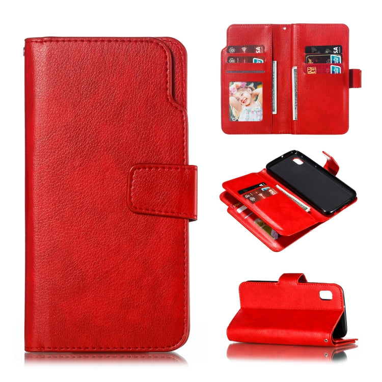 For Galaxy A10e Litchi Texture Horizontal Flip Leather Case, with Nine Card Slots & Wallet & Photo Frame