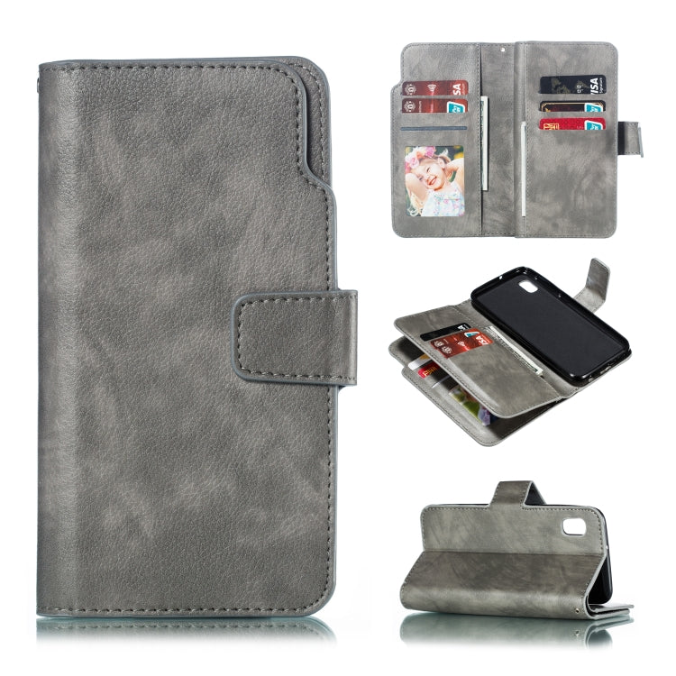 For Galaxy A10e Litchi Texture Horizontal Flip Leather Case, with Nine Card Slots & Wallet & Photo Frame