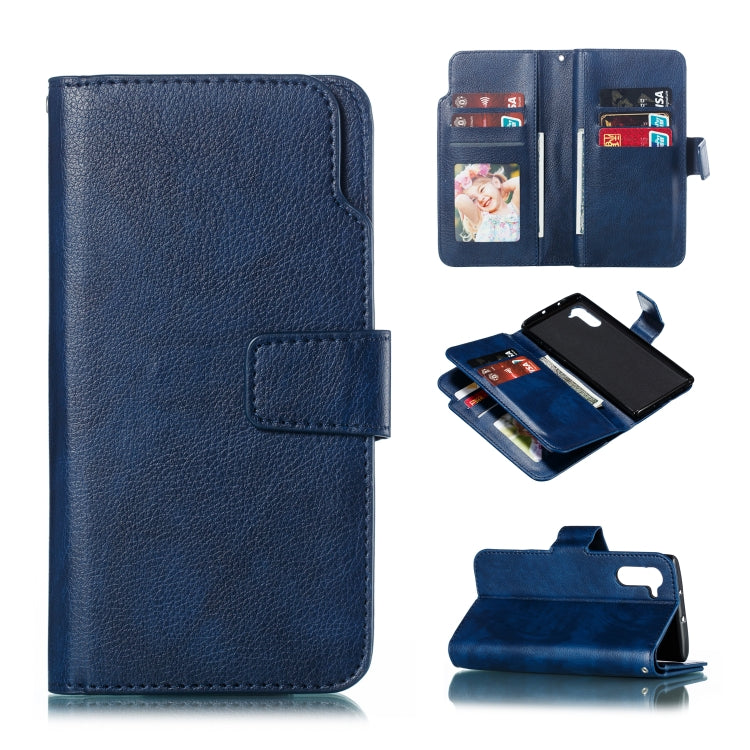 For Galaxy Note 10 Litchi Texture Horizontal Flip Leather Case, with Nine Card Slots & Wallet & Photo Frame