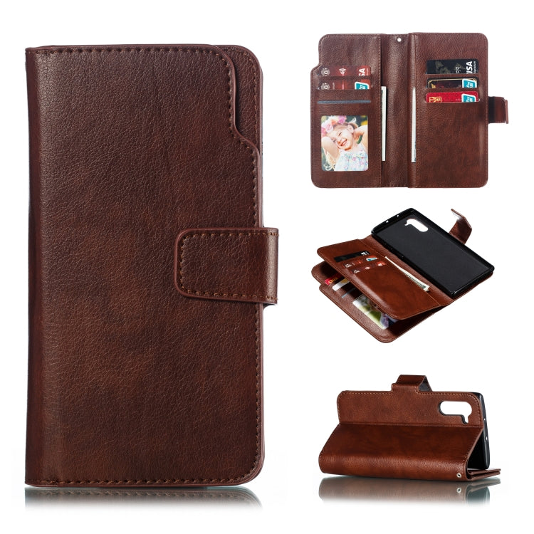 For Galaxy Note 10 Litchi Texture Horizontal Flip Leather Case, with Nine Card Slots & Wallet & Photo Frame