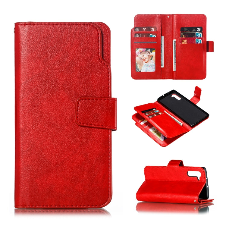 For Galaxy Note 10 Litchi Texture Horizontal Flip Leather Case, with Nine Card Slots & Wallet & Photo Frame