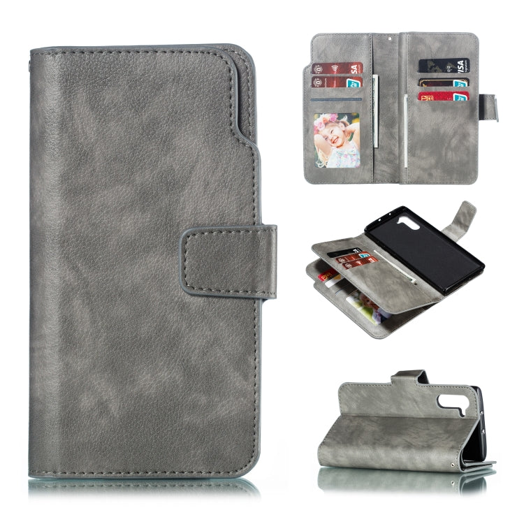 For Galaxy Note 10 Litchi Texture Horizontal Flip Leather Case, with Nine Card Slots & Wallet & Photo Frame
