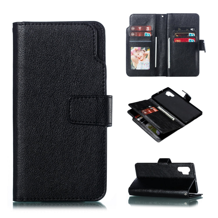 For Galaxy Note 10 Pro Litchi Texture Horizontal Flip Leather Case, with Nine Card Slots & Wallet & Photo Frame