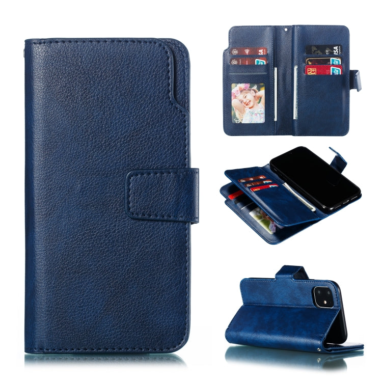 For iPhone 11 Litchi Texture Horizontal Flip Leather Case, with Nine Card Slots & Wallet & Photo Frame
