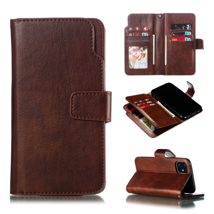 For iPhone 11 Litchi Texture Horizontal Flip Leather Case, with Nine Card Slots & Wallet & Photo Frame