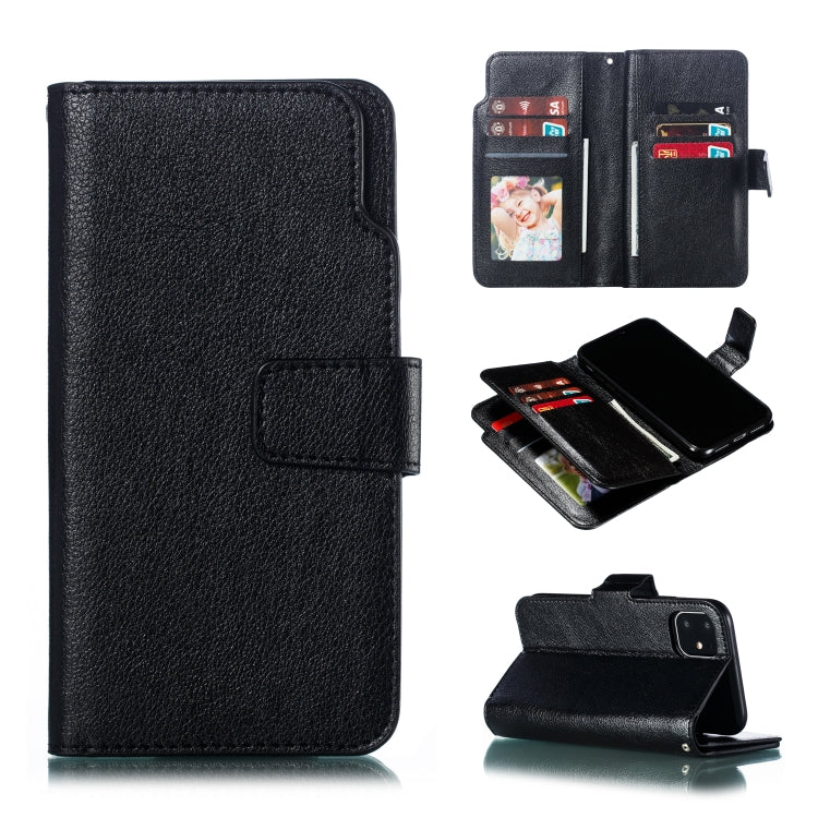 For iPhone 11 Litchi Texture Horizontal Flip Leather Case, with Nine Card Slots & Wallet & Photo Frame