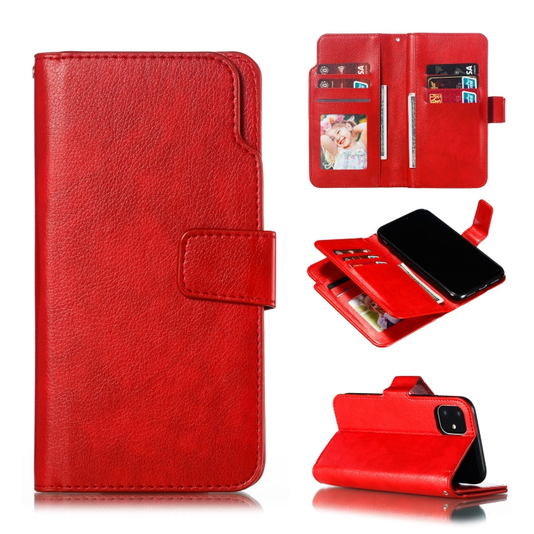 For iPhone 11 Litchi Texture Horizontal Flip Leather Case, with Nine Card Slots & Wallet & Photo Frame