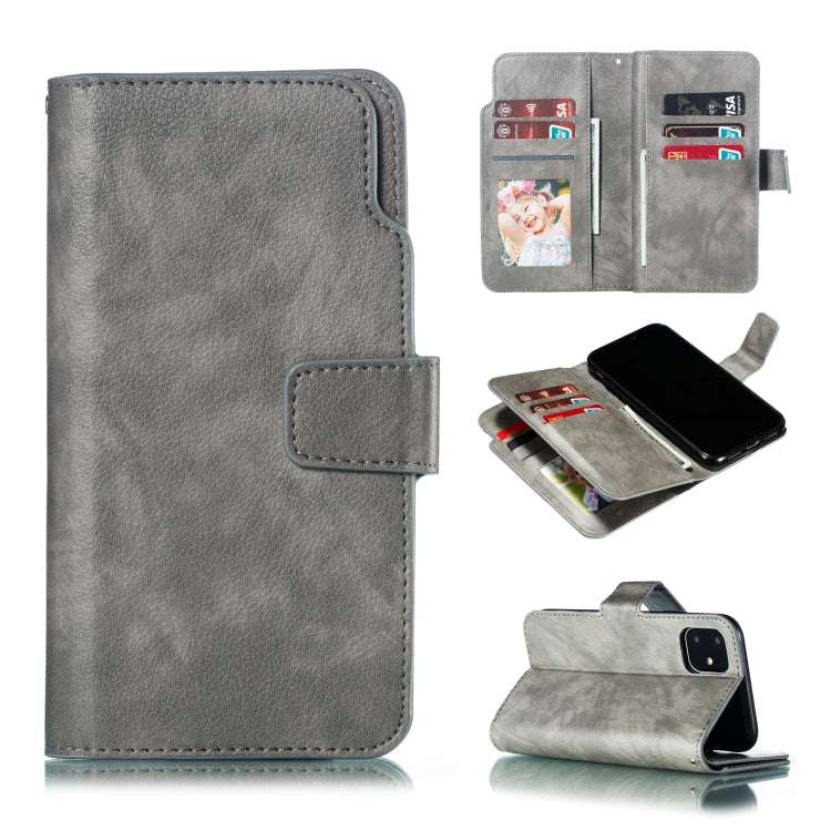 For iPhone 11 Litchi Texture Horizontal Flip Leather Case, with Nine Card Slots & Wallet & Photo Frame