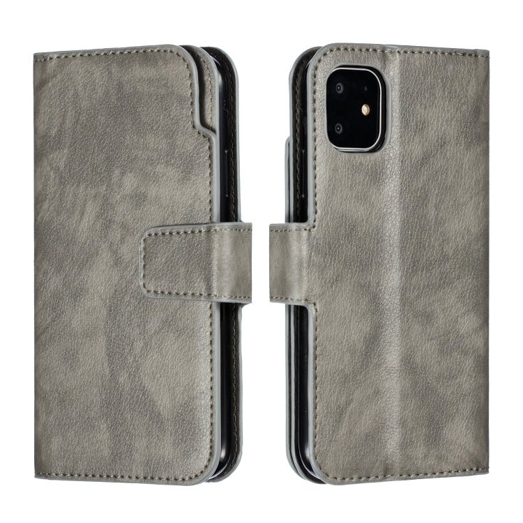For iPhone 11 Litchi Texture Horizontal Flip Leather Case, with Nine Card Slots & Wallet & Photo Frame