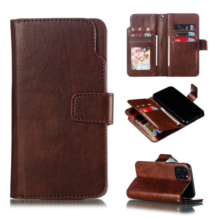 For iPhone 11 Pro Litchi Texture Horizontal Flip Leather Case, with Nine Card Slots & Wallet & Photo Frame