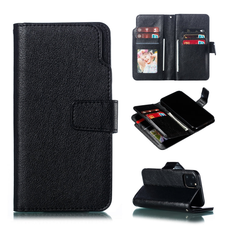 For iPhone 11 Pro Litchi Texture Horizontal Flip Leather Case, with Nine Card Slots & Wallet & Photo Frame