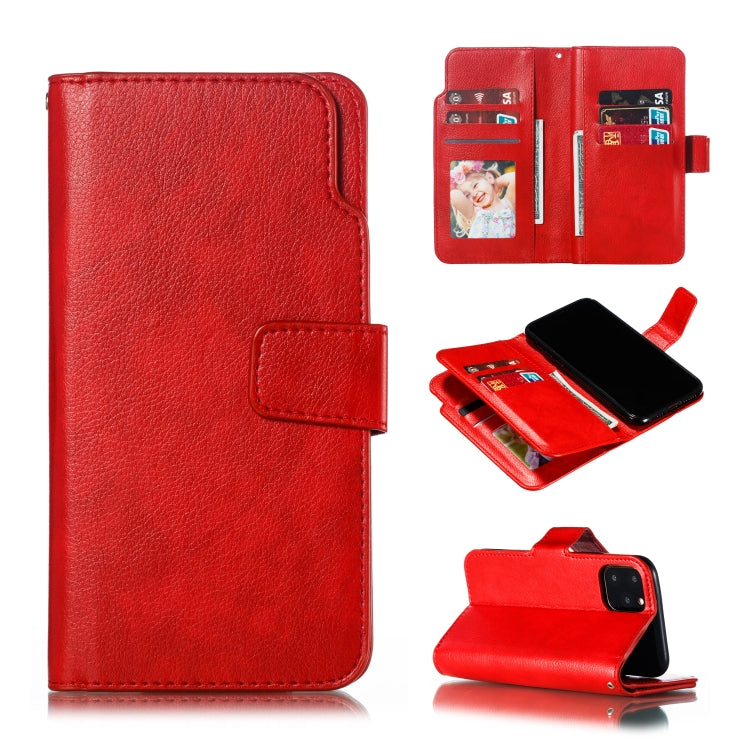 For iPhone 11 Pro Litchi Texture Horizontal Flip Leather Case, with Nine Card Slots & Wallet & Photo Frame