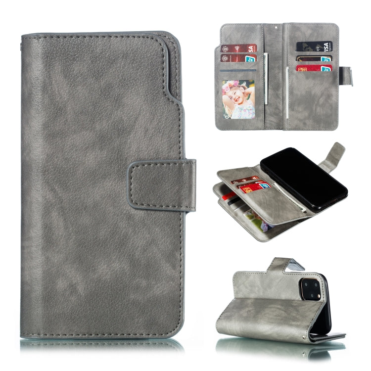 For iPhone 11 Pro Litchi Texture Horizontal Flip Leather Case, with Nine Card Slots & Wallet & Photo Frame