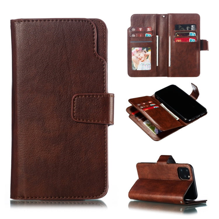 For iPhone 11 Pro Max Litchi Texture Horizontal Flip Leather Case, with Nine Card Slots & Wallet & Photo Frame