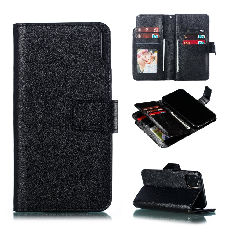 For iPhone 11 Pro Max Litchi Texture Horizontal Flip Leather Case, with Nine Card Slots & Wallet & Photo Frame