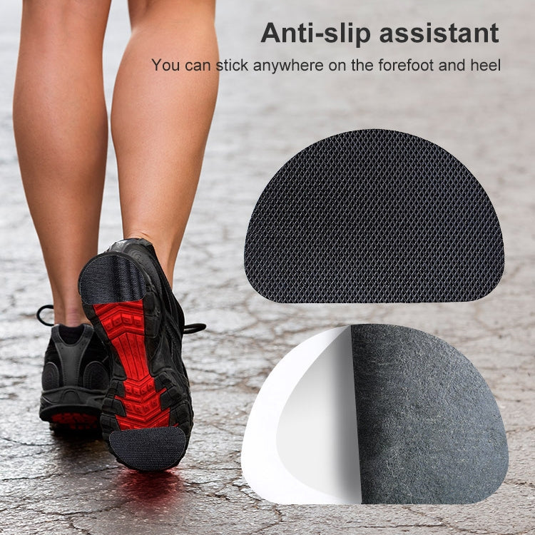 10 PCS 020 Wear-resistant Non-slip Rubber Shoe Bottom Sticker Pads High Heels Forefoot Anti-skid Pad(Black)