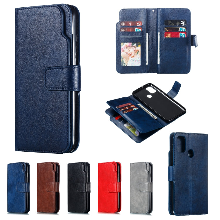For Galaxy M30s Litchi Texture Horizontal Flip Leather Case, with Nine Card Slots & Wallet & Photo Frame