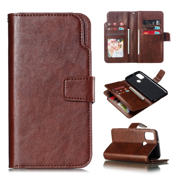 For Galaxy M30s Litchi Texture Horizontal Flip Leather Case, with Nine Card Slots & Wallet & Photo Frame