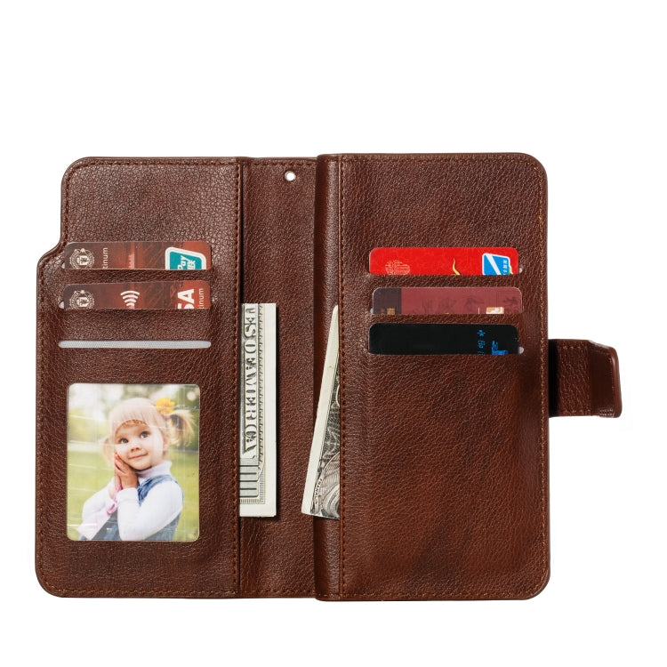 For Galaxy M30s Litchi Texture Horizontal Flip Leather Case, with Nine Card Slots & Wallet & Photo Frame