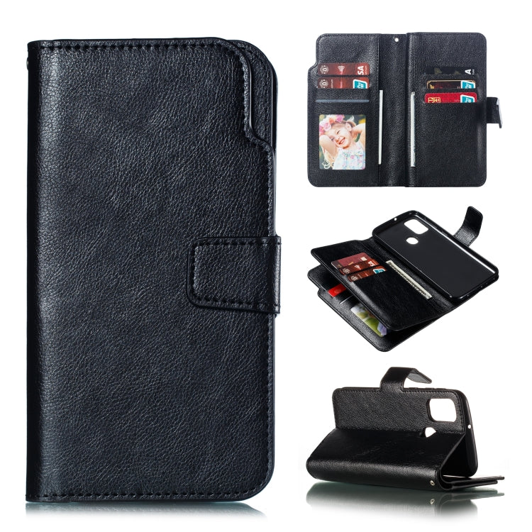 For Galaxy M30s Litchi Texture Horizontal Flip Leather Case, with Nine Card Slots & Wallet & Photo Frame
