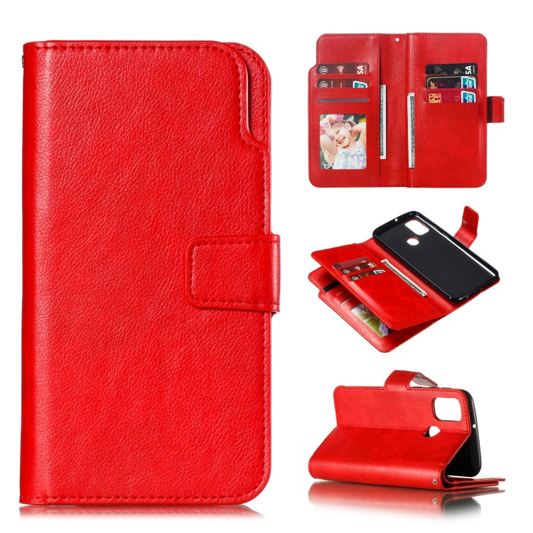 For Galaxy M30s Litchi Texture Horizontal Flip Leather Case, with Nine Card Slots & Wallet & Photo Frame