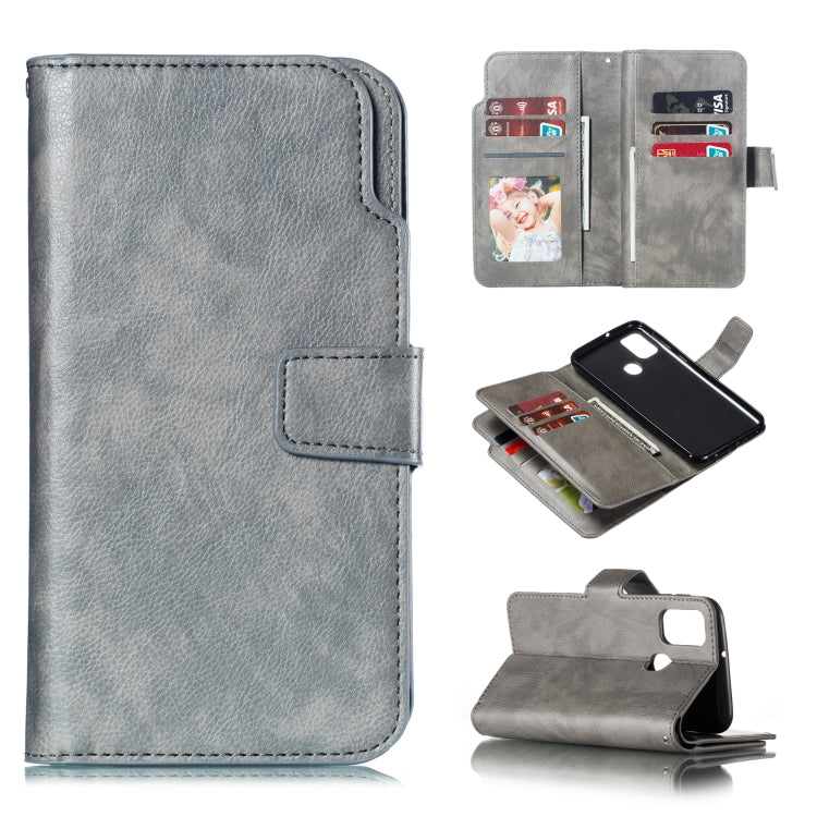 For Galaxy M30s Litchi Texture Horizontal Flip Leather Case, with Nine Card Slots & Wallet & Photo Frame