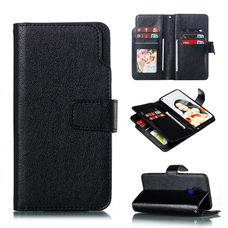 For Huawei Mate 30 Lite Litchi Texture Horizontal Flip Leather Case, with Nine Card Slots & Wallet & Photo Frame