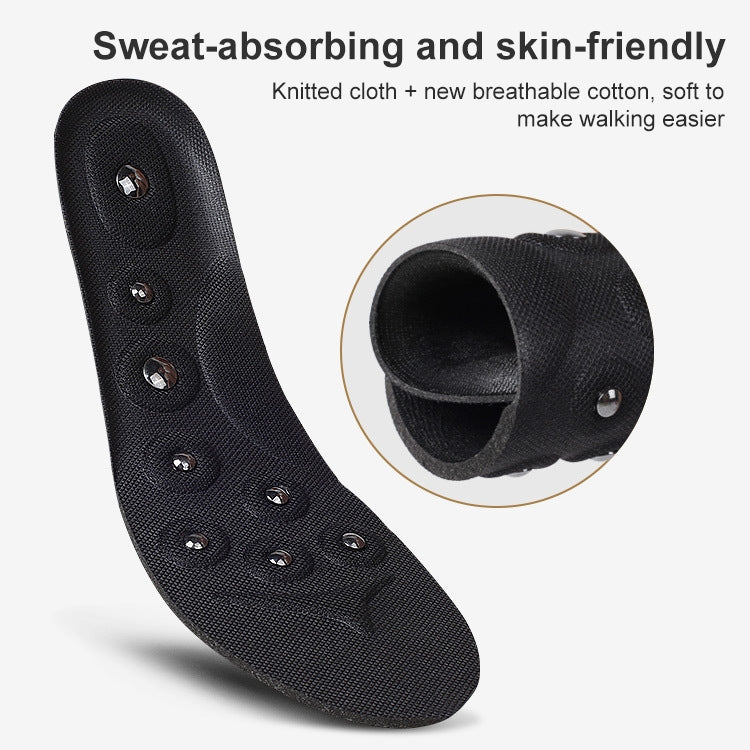 4 PCS 027 Magnetic Massage Insoles Sweat-absorbent Breathable Arch Support Full Shoe Pads, Size:S (35-41)(Black)