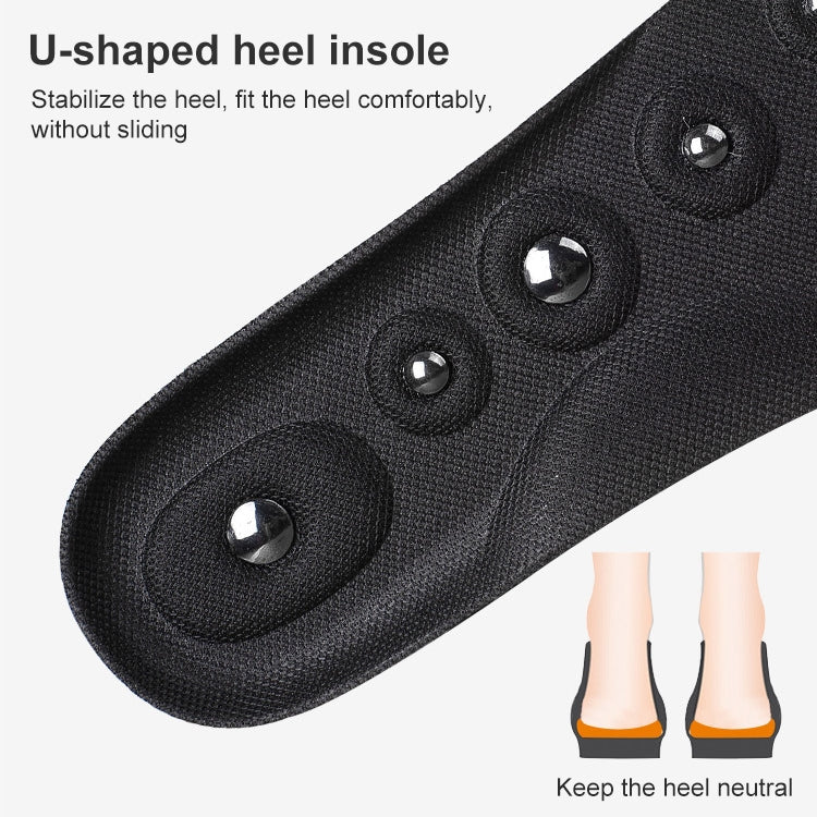 4 PCS 027 Magnetic Massage Insoles Sweat-absorbent Breathable Arch Support Full Shoe Pads, Size:S (35-41)(Black)