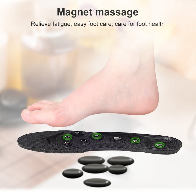 4 PCS 027 Magnetic Massage Insoles Sweat-absorbent Breathable Arch Support Full Shoe Pads, Size:S (35-41)(Black)