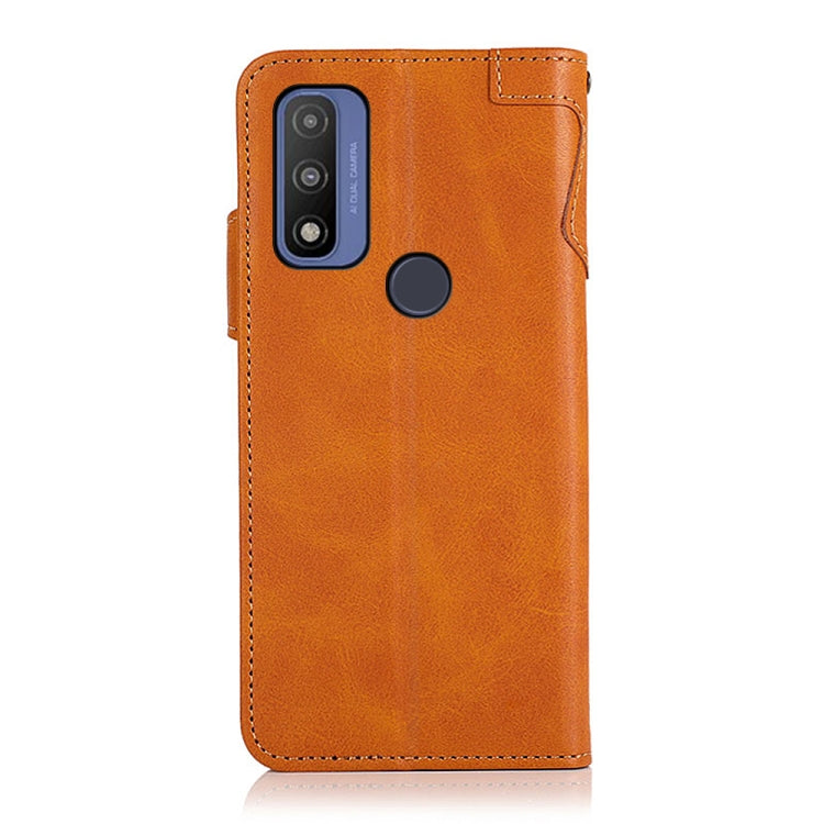 For Motorola G Pure KHAZNEH Dual-Splicing Cowhide Texture Horizontal Flip Leather Case with Holder & Card Slots & Wallet & Photo Frame & Lanyard