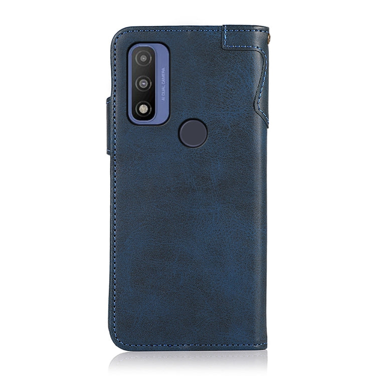 For Motorola G Pure KHAZNEH Dual-Splicing Cowhide Texture Horizontal Flip Leather Case with Holder & Card Slots & Wallet & Photo Frame & Lanyard