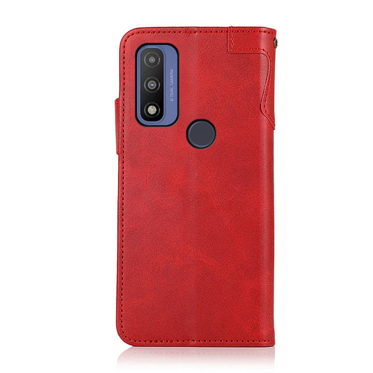 For Motorola G Pure KHAZNEH Dual-Splicing Cowhide Texture Horizontal Flip Leather Case with Holder & Card Slots & Wallet & Photo Frame & Lanyard