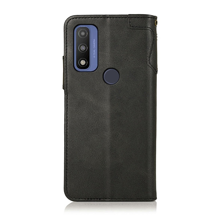 For Motorola G Pure KHAZNEH Dual-Splicing Cowhide Texture Horizontal Flip Leather Case with Holder & Card Slots & Wallet & Photo Frame & Lanyard