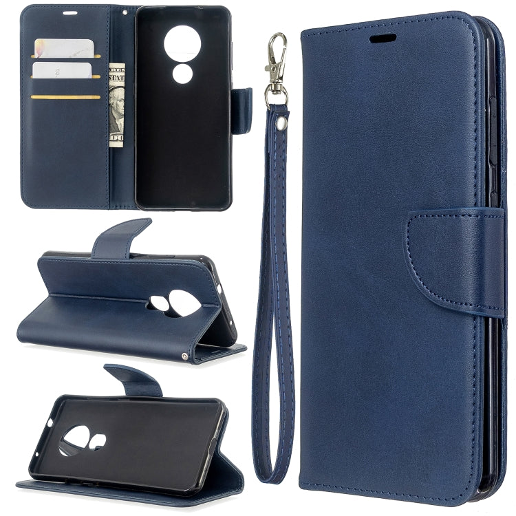 For Nokia 6.2 / 7.2 Lambskin Texture Pure Color Horizontal Flip PU Leather Case with Holder & Card Slots & Wallet & Lanyard